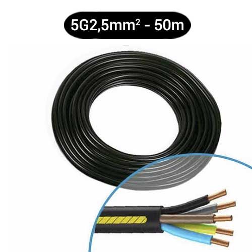 Câble électrique U-1000 R2V 5G2.5² G/N/M/B/VJ - Couronne de 50m