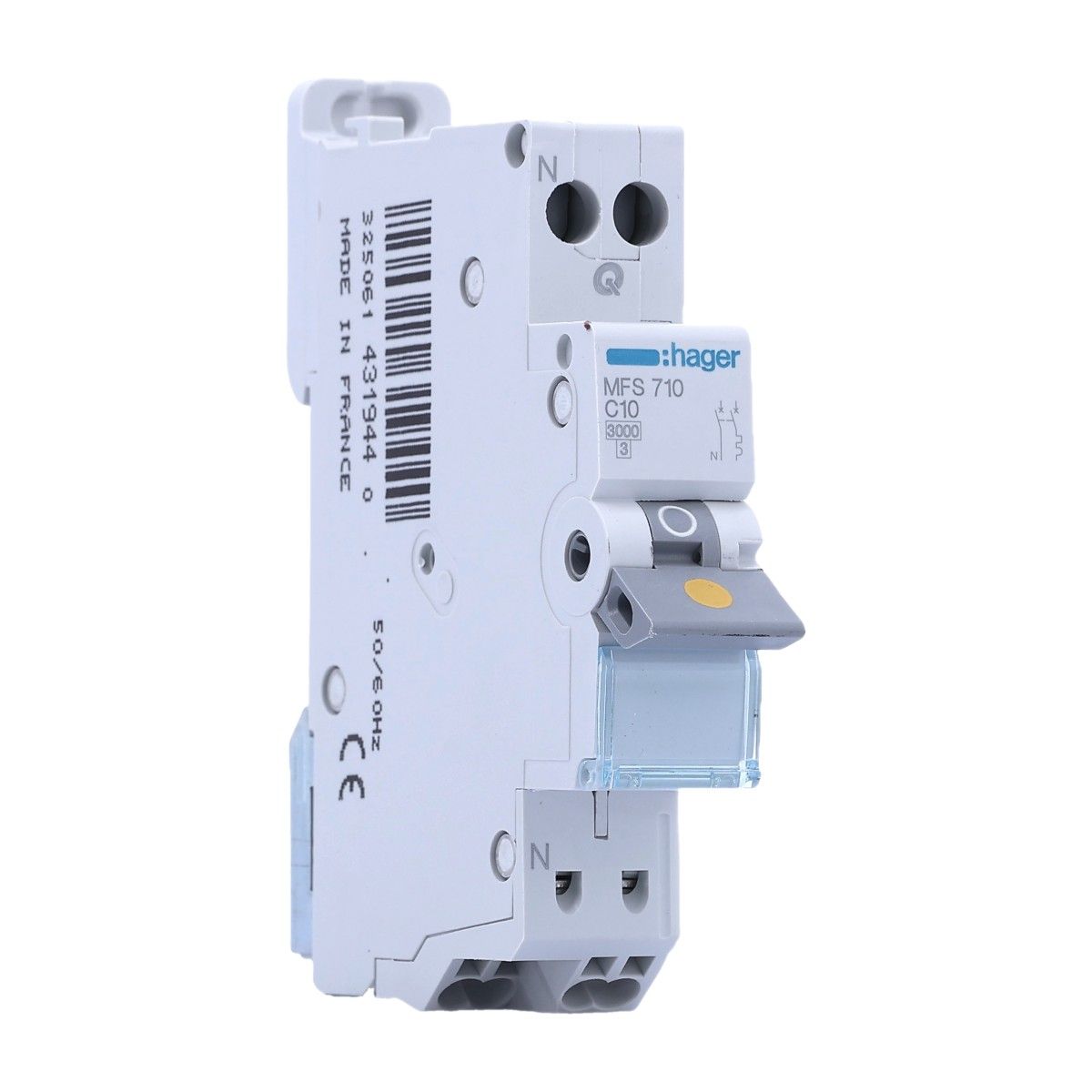 HAGER Disjoncteur 10A auto Ph+N courbe C 3kA 230V - MFS710