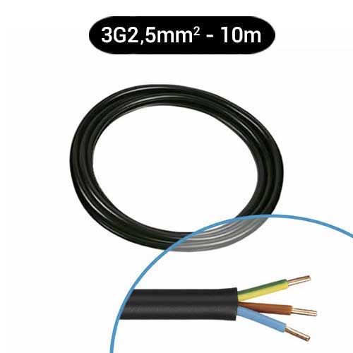 Câble électrique U-1000 R2V 3G2.5² B/M/VJ NEXANS - Couronne de 10m