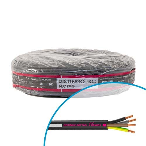 Câble électrique U-1000 R2V 4G1.5² N/M/G/VJ NEXANS Distingo Nx'tag - Couronne de 100m