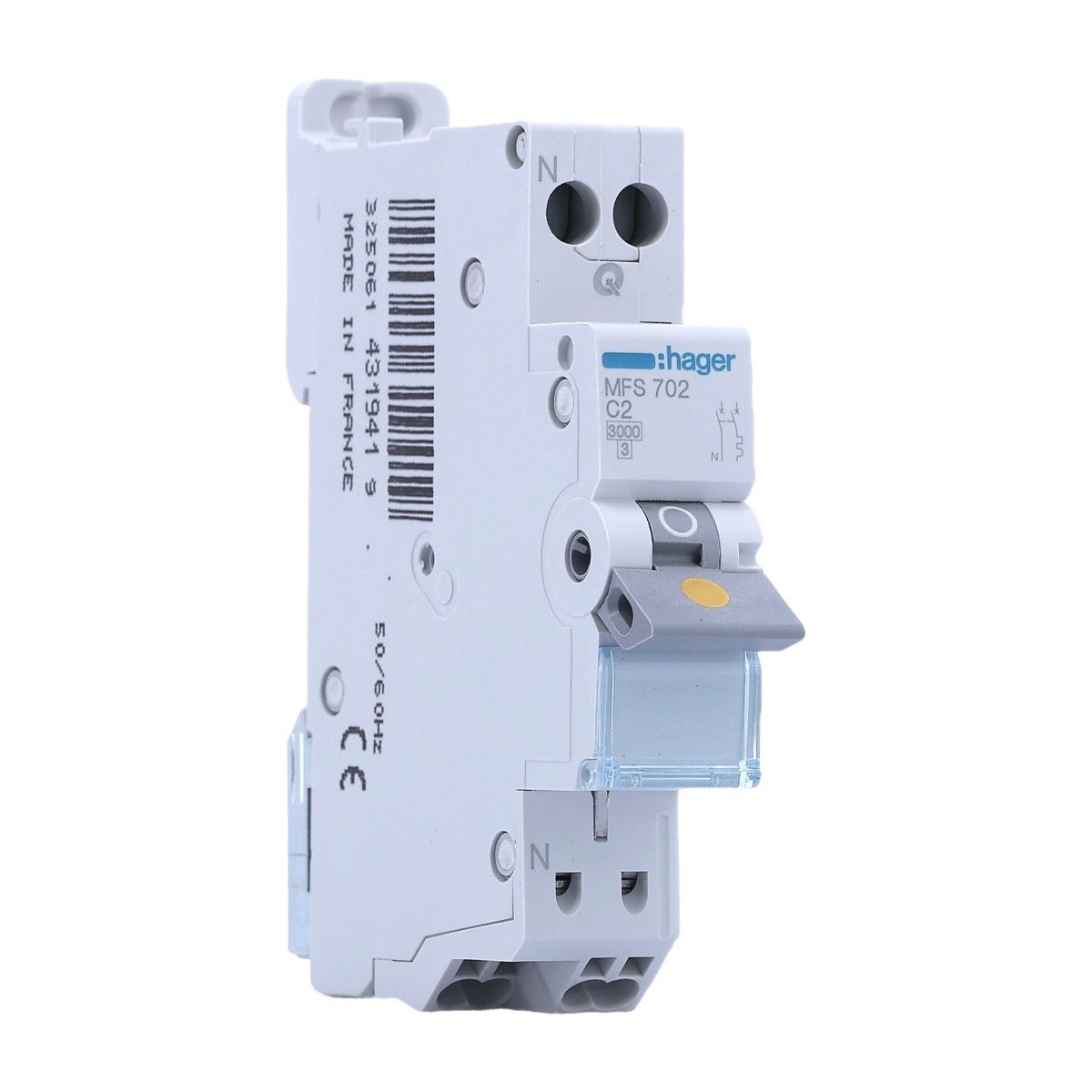 HAGER Disjoncteur 2A auto Ph+N courbe C 3kA 230V - MFS702