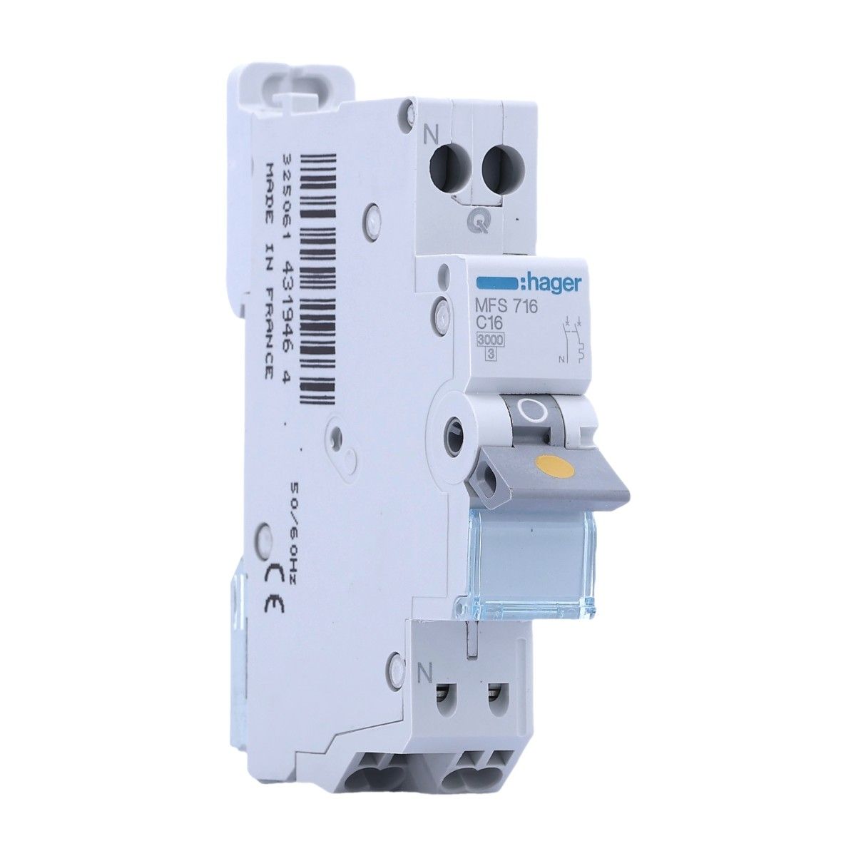 HAGER Disjoncteur 16A auto Ph+N courbe C 3kA 230V - MFS716