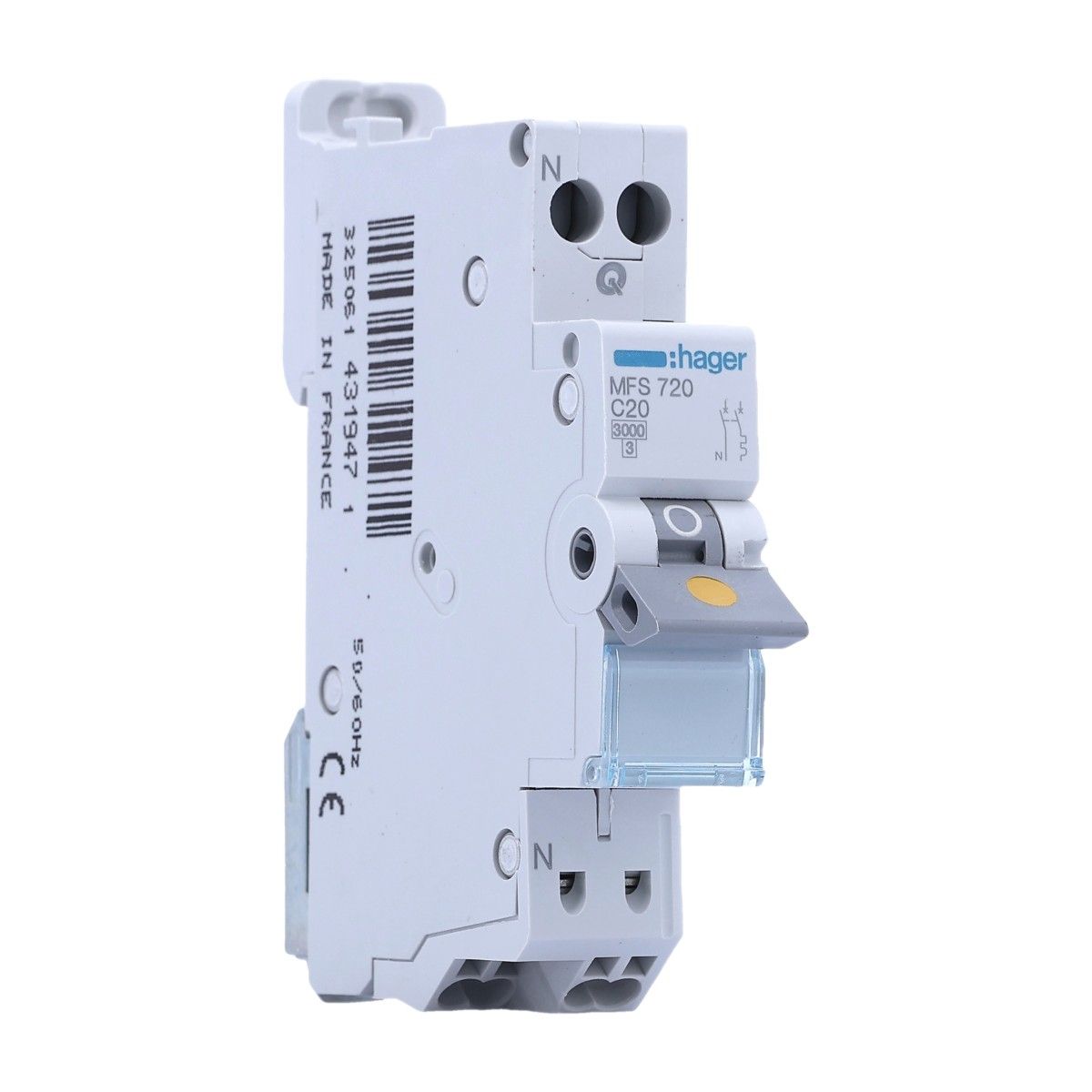 HAGER Disjoncteur 20A auto Ph+N courbe C 3kA 230V - MFS720