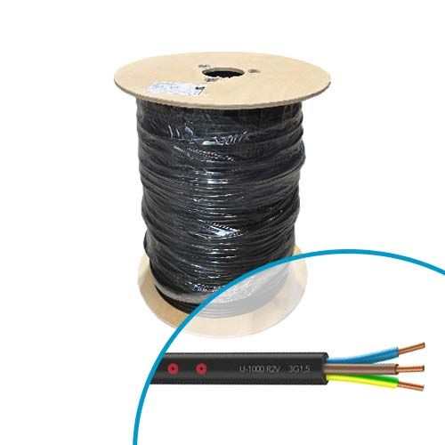 Câble électrique U-1000 R2V 3G1.5² M/B/VJ NEXANS - Touret de 500m