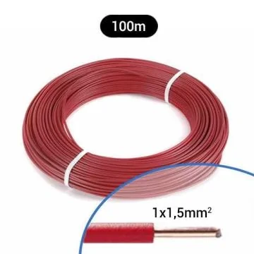 CABLE U500V ROUGE SECTION 1.5 100M