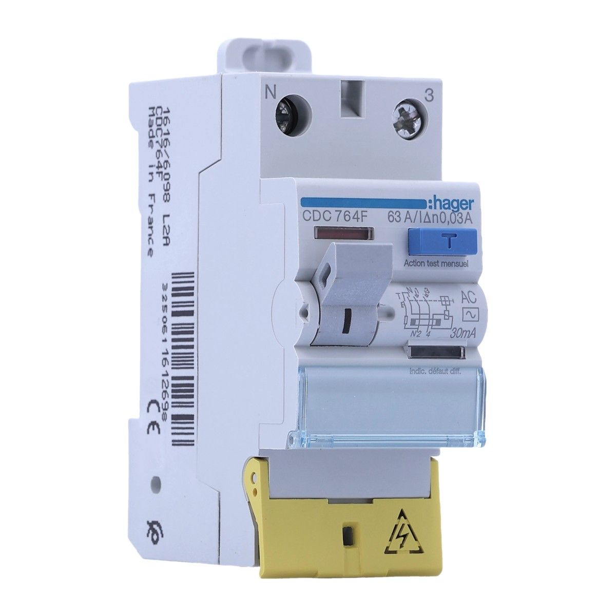 HAGER Interrupteur différentiel 63A 30mA type AC 230V - CDC764F