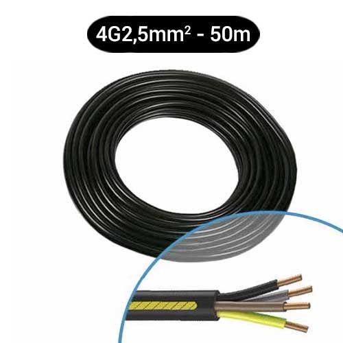 Câble électrique U-1000 R2V 4G2.5² N/M/G/VJ - Couronne de 50m